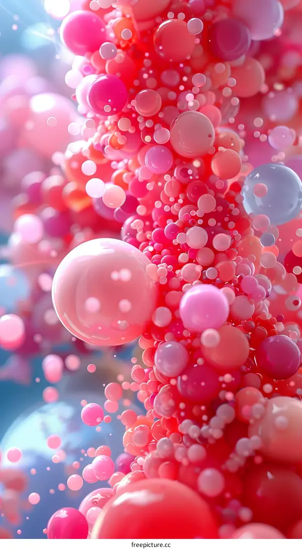 Pink and Purple Bubbles with Abstract Art Design