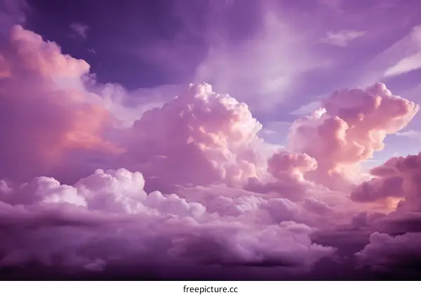 Stunning Pink Cloudscape with Purple and Blue Hues