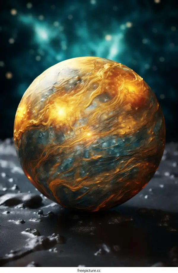 Fantasy Alien Planet with Glowing Atmosphere