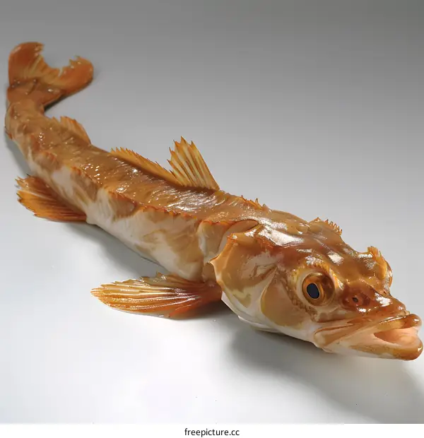 Orange Fish Specimen on White Background