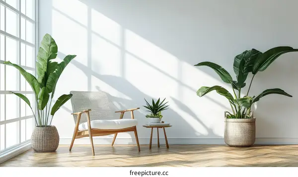 Modern Minimalist Interior Design with Plants