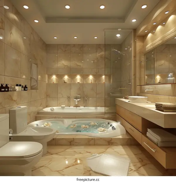 Luxury Bathroom Interior Design Illustration