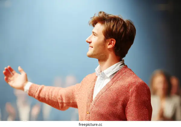 Caucasian Man in Public Speaking Position