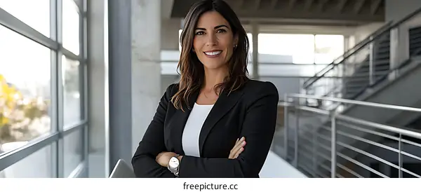 Confident Business Woman Portrait in Modern Office