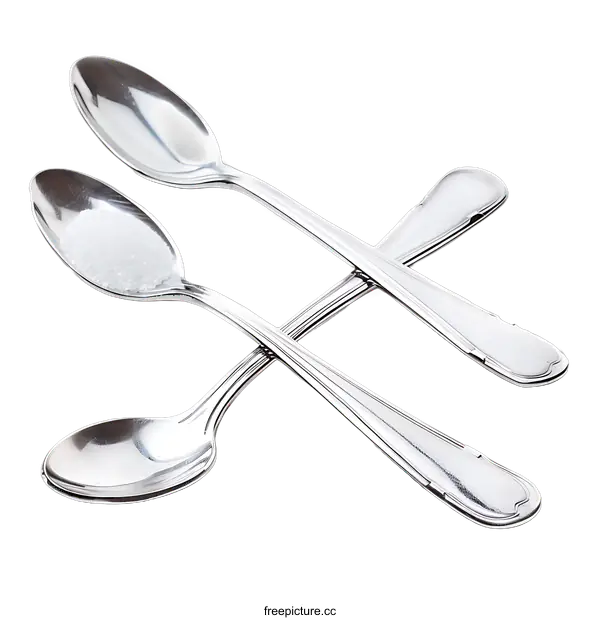 [Transparent Background PNG]Three Spoons with Sugar