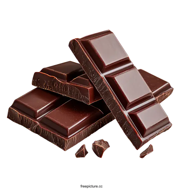 [Transparent Background PNG]Delicious Dark Chocolate Bar Pieces