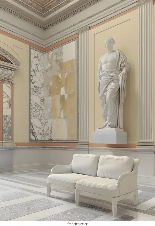 Classical Sculpture in White Interior Design