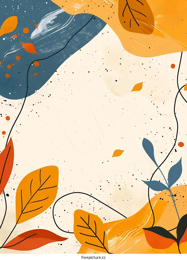 Abstract Fall Leaves Background Illustration