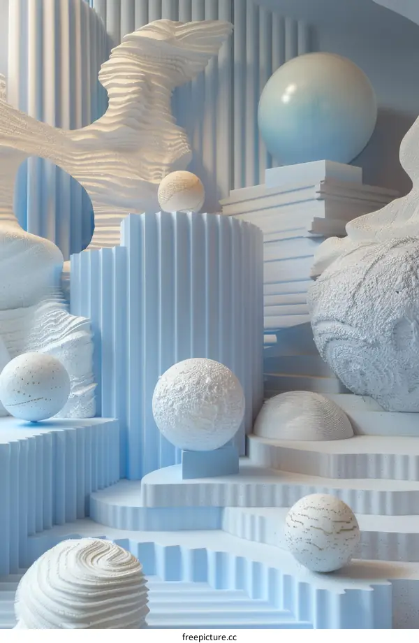 Abstract Pastel Geometric Shapes Display