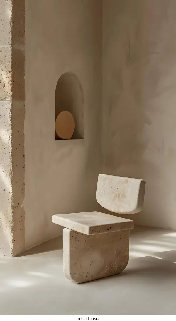 Stone Chair in Minimalist Interior Design