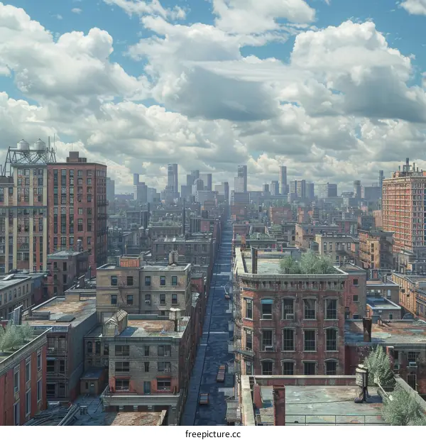 Ruined City Under the Sunlit Sky