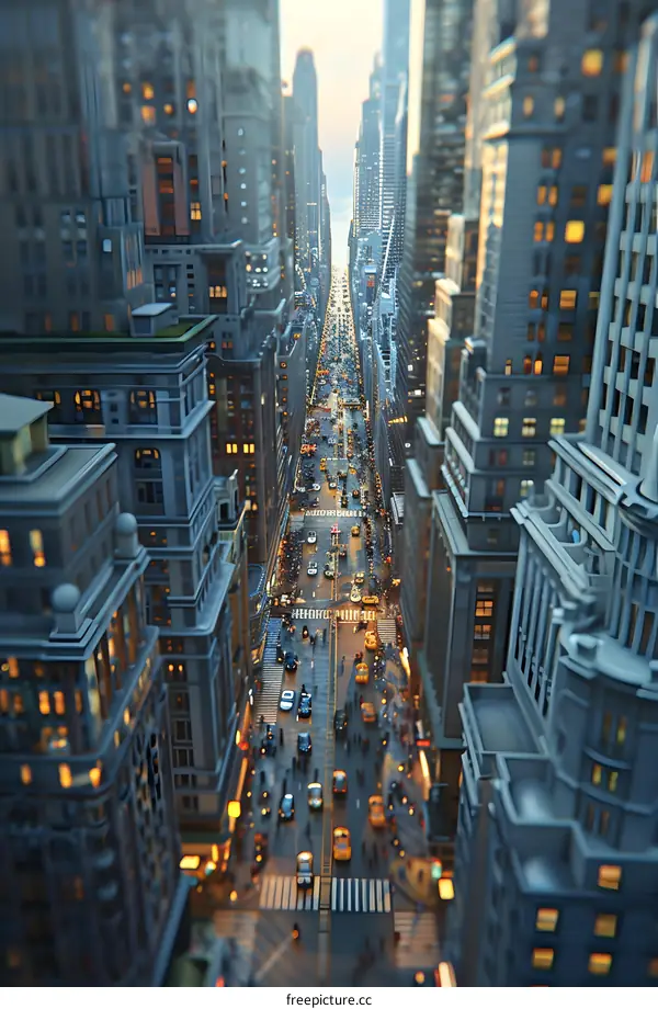 A birds eye view of Fifth Avenue in New York City