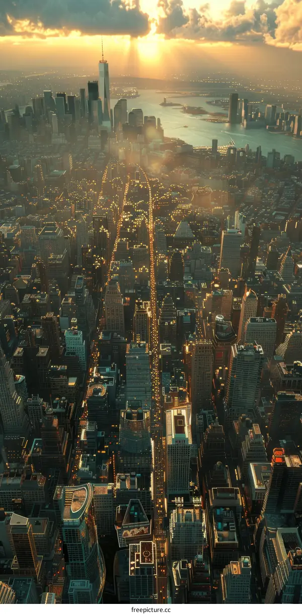 New York City Skyline at Sunset