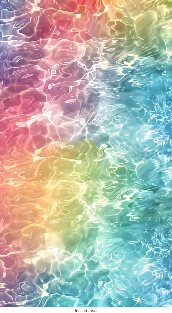 Abstract Rainbow Water Texture Background