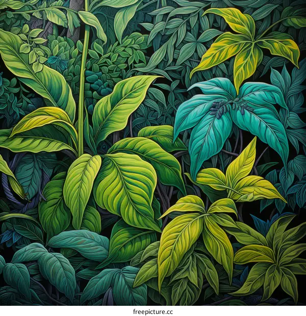 Lush Foliage in a Vibrant Tropical Ecosystem
