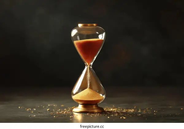 Elegant Golden Hourglass on Dark Background