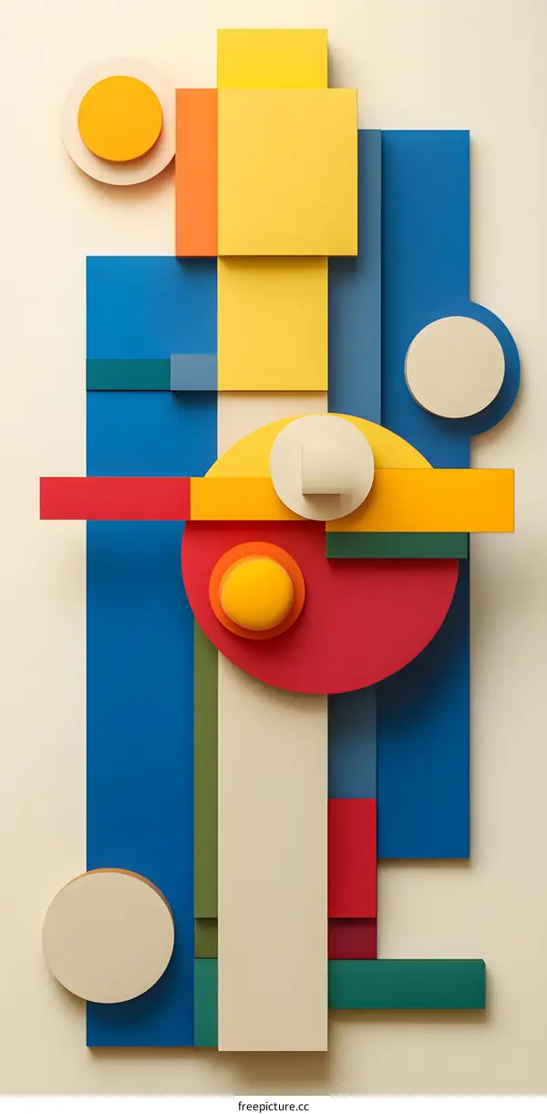 Abstract Art with Geometric Shapes and Vibrant Colors