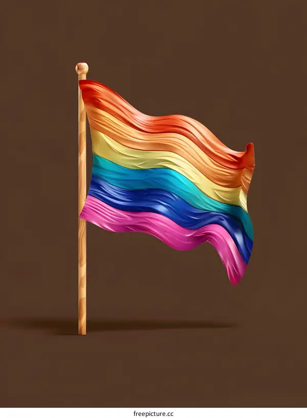 lgbt pride flag waving in the wind