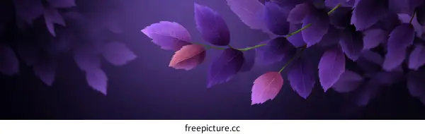 Purple Leaves in Soft Focus Background