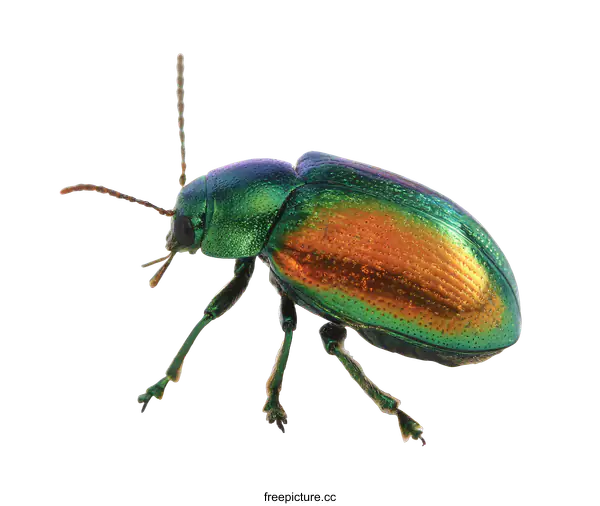 [Transparent Background PNG]Colorful Metallic Beetle Close-up Photograph