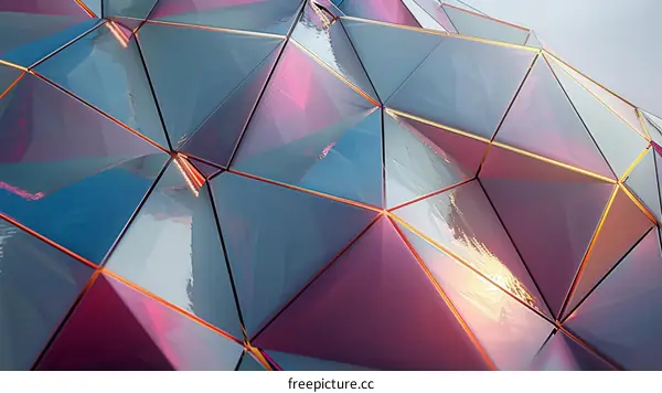 Pink and Blue Crystallized Structure