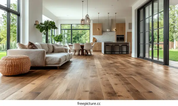Modern Interior Design with Hardwood Floors