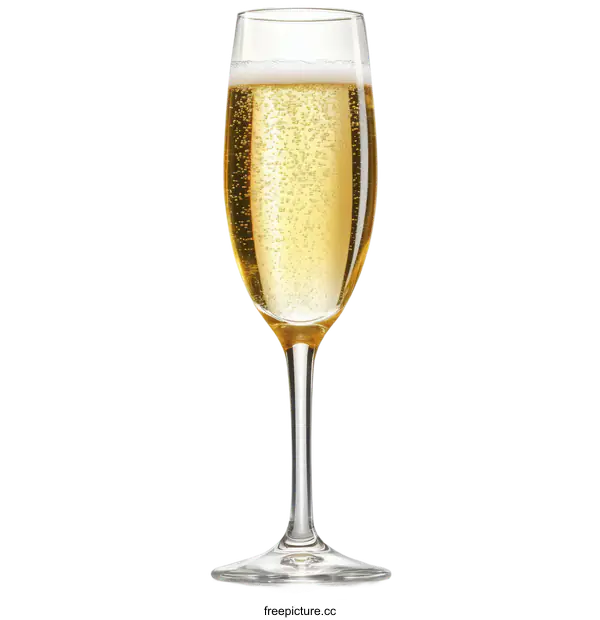 [Transparent Background PNG]Champagne Glass with Sparkling Wine