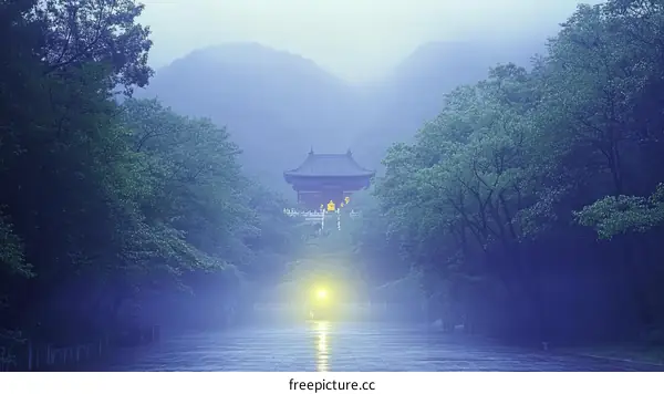 Misty Morning at the Ancient Temple