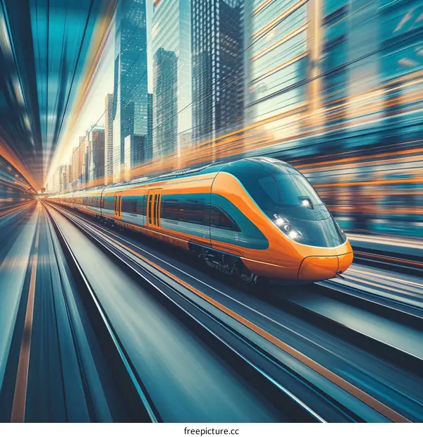 futuristic city train transportation