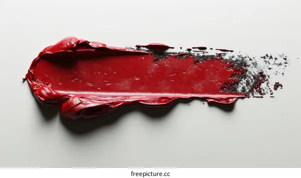 Red lipstick smudge