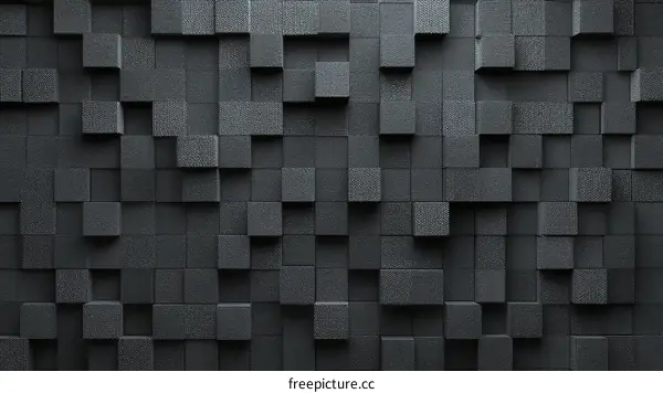 Abstract Geometric Pattern of Dark Gray Cubes