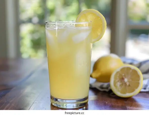 Refreshing Glass of Lemonade with Lemon Slices