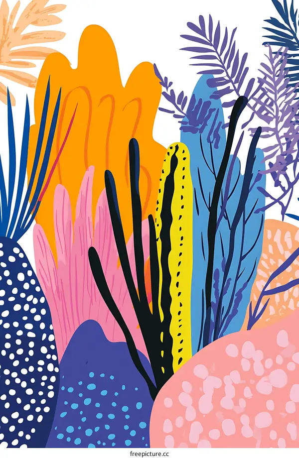 Abstract Illustration of Colorful Organic Shapes