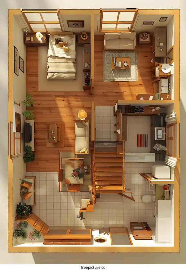 top view of a small house