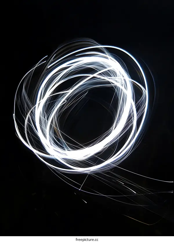 Abstract Light Trails Circle Pattern Photography