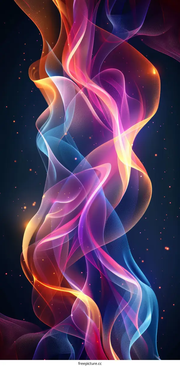 Abstract Colorful Flowing Lines Illustration