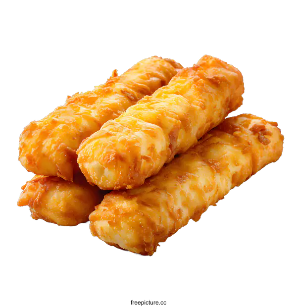 [Transparent Background PNG]Crispy Fried Fish Sticks on White Background