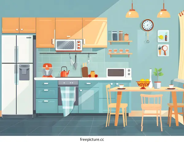 Modern Kitchen Interior Design Illustration