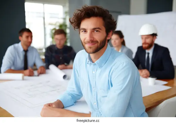 Team of Diverse Architects Reviewing Plans