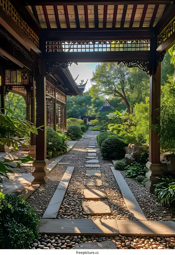 Courtyard of a traditional chinese architecture