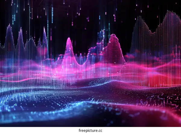 Abstract Digital Data Visualization Landscape
