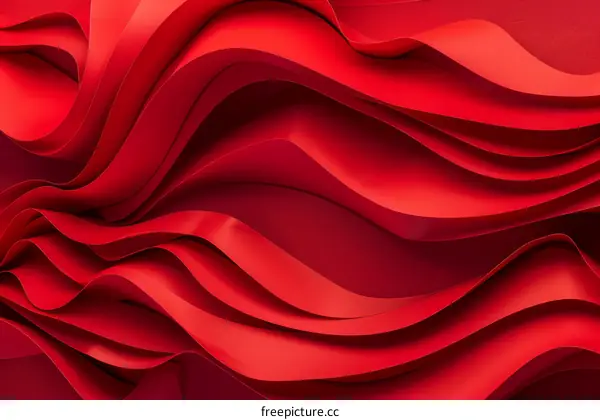 Red Abstract Flowing Waves Background