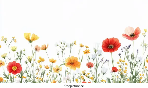 Colorful Wildflower Meadow Illustration