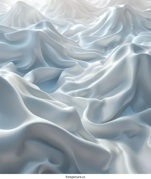 Elegant Light Blue Silk Fabric Drape Illustration