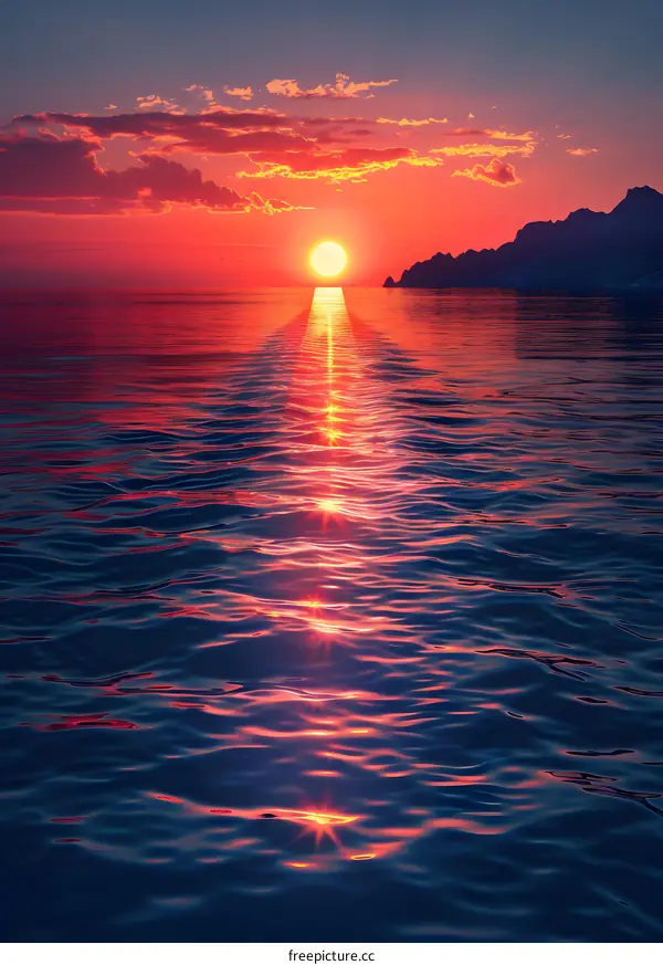 Sunset over the ocean