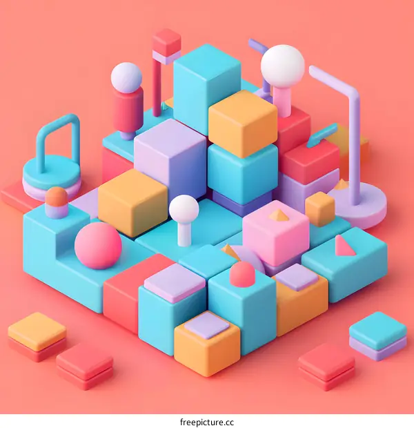 3D Abstract Geometric Shapes Design