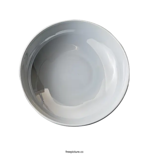 [Transparent Background PNG]Empty White Ceramic Bowl on White Background
