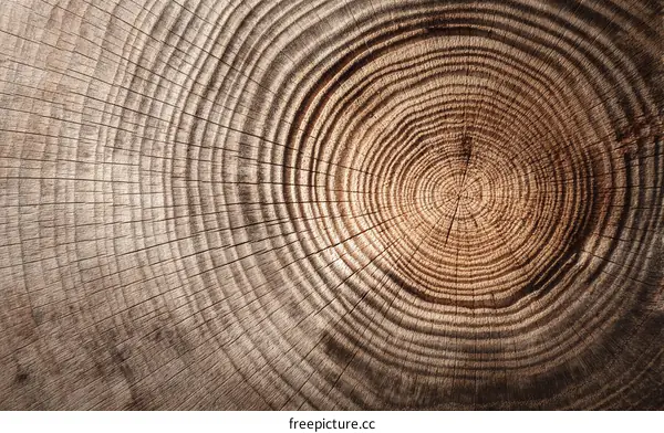 Close-up Wood Texture of Tree Trunk Cross-section