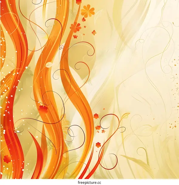 Orange Floral Illustration