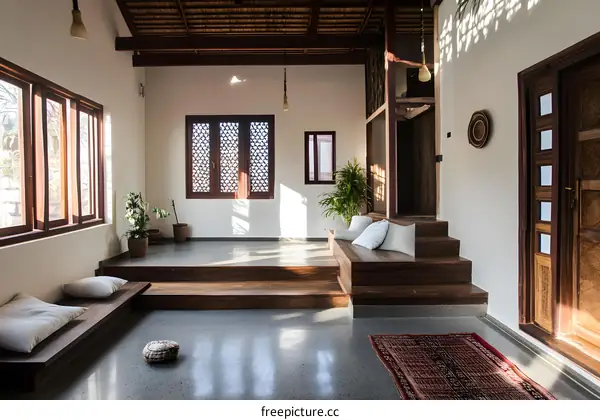 Modern Minimalist Home Interior Design with Wooden Floors and White Walls